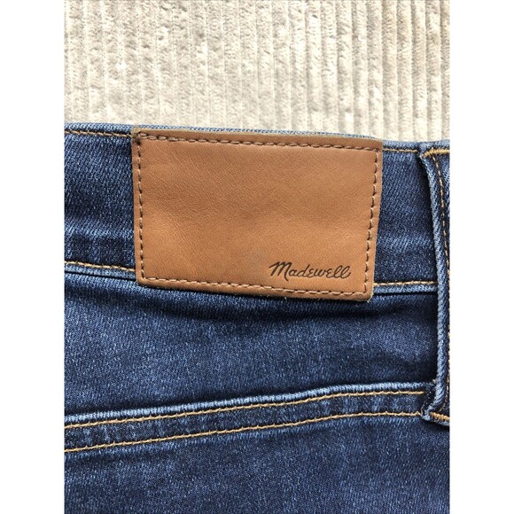 Madewell Denim Jeans Size 35T 10"High Rise Skinny Dark Distressed - Picture 15 of 16